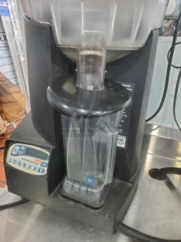 Vitamix VM0126 Commercial Portion Blending System, features digital control panel, sturdy black base, 120V, pre-owned.