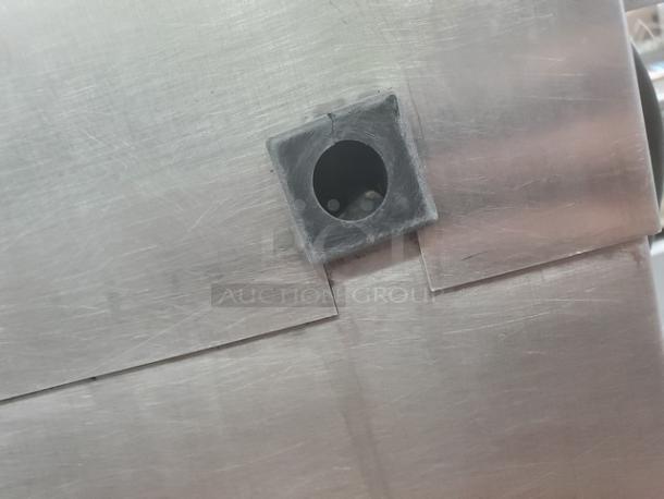 Apex Table Top Jelly Sprayer, stainless steel, unknown condition, sold as is; features a circular nozzle on a metal surface.