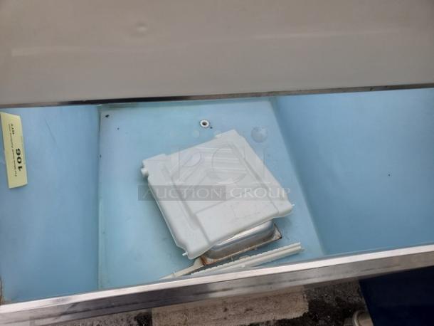 Manitowoc C400 Top Mount Ice Maker Storage Bin, clean interior, model C400, visible label with auction lot number.