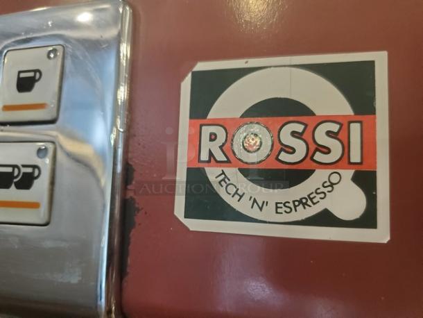 Brasilia Rossi Espresso Machine, 3 Group, Model 205EX FNC DIG 3. Features visible "Rossi Tech 'N' Espresso" label.