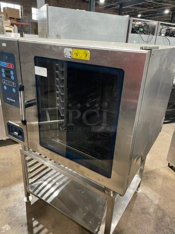 Alto-Shaam CTC720E 2017 stainless steel combi oven with digital controls, on stand, 208-240V 3 Phase, excellent condition.