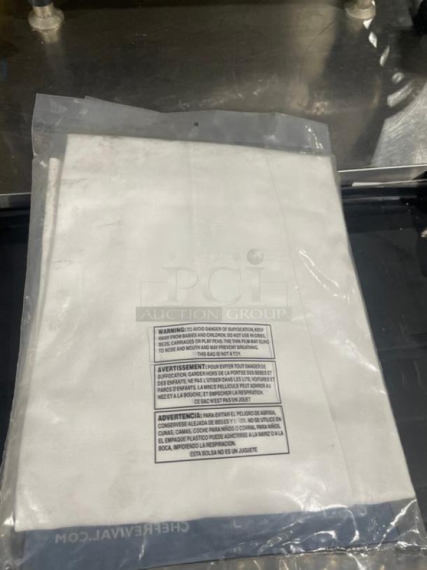 Brand new Chef Revival Executive Chef Tunic Jacket T001-S in original packaging with safety warning label.