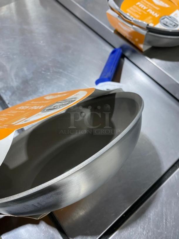 BRAND NEW Vollrath Wear-Ever 8" Aluminum Fry Pan with Powered Coat 2, blue grip handle, tags attached.