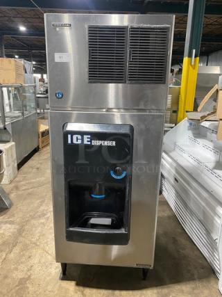 Hoshizaki Commercial Stainless Steel Electric Powered Air-Cooled Ice Making Machine/Dispenser Bin Combo! With Push Button Control! Model KML-325MAJ! Series H03574L! 115V! Phase 1! On Legs! - Item #1199574