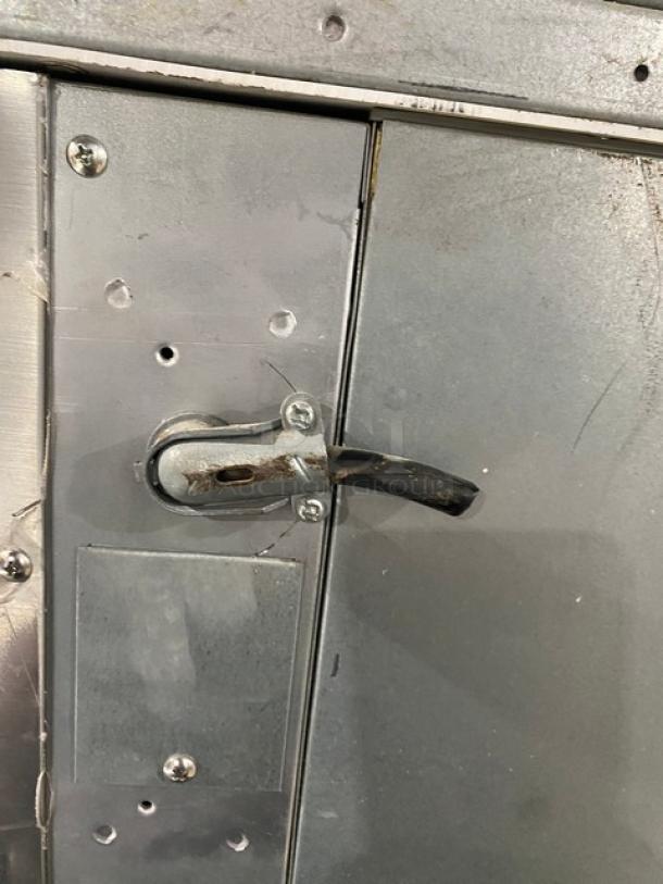 Hoshizaki KML-325MAJ ice dispenser, stainless steel, Model H03574L, visible handle and panel details, used condition.