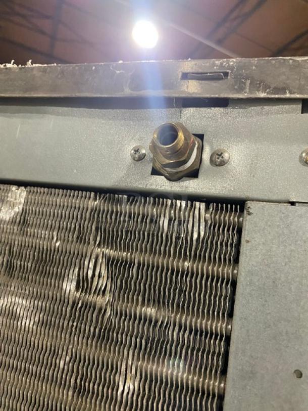 Hoshizaki ice machine unit, model KM-340MAH/DB, showing worn condenser detail, 115V, push button control, Series F03439J.