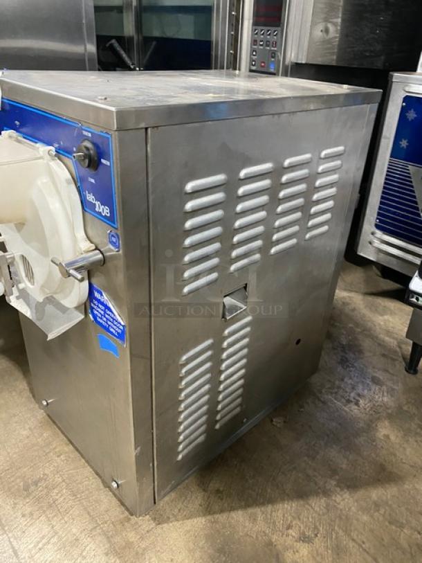 Carpigiani Lab 100B series stainless steel countertop ice cream batch freezer, model LB100/B, 208V 1 phase, good condition.