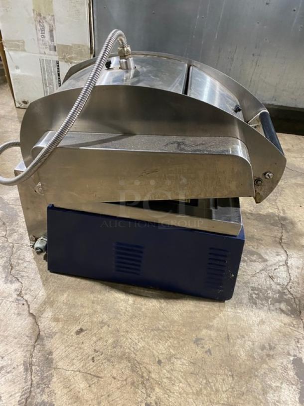 Electrolux HSPPA1 commercial stainless steel panini press, 2015 model, electric, 208V, 1 phase, on legs, used condition.