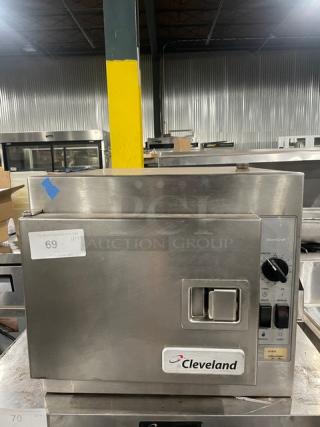 Cleveland Range Steam Craft Series Model 21CET8 stainless steel countertop convection steamer, 3-pan capacity, electric, used.