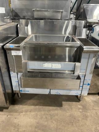 Infinity Commercial Stainless Steel Underbar Ice Bin / Cocktail Station! With Double Speed Rail! Model ICS-36-P10-CB-M! On legs! - Item #1199690