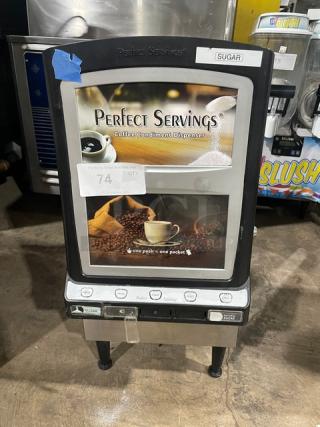 Perfect Servings 5-Flavor Cappuccino/Hot Beverage Dispenser, Model UV-PSPD-5-AV-NL-T-B, with 5 hoppers, countertop use.
