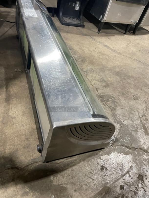 Hoshizaki stainless steel countertop sushi merchandiser, model HNC-150BA-R-S, with rear access sliding doors, 115V, good condition.