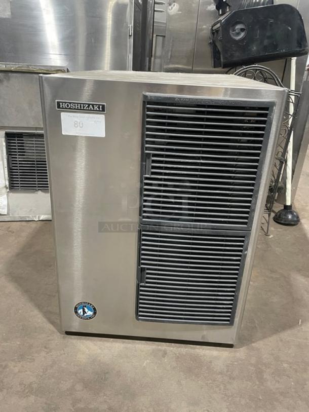 Hoshizaki KM-320MAH stainless steel ice maker, electric, 115V, 1 phase, commercial use. Serial: S13821K. Good condition.