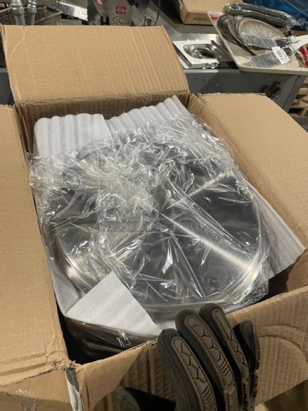 Brand new Winco Winware SSDB-12 stainless steel 12 Qt. induction-ready double boiler with cover in box.