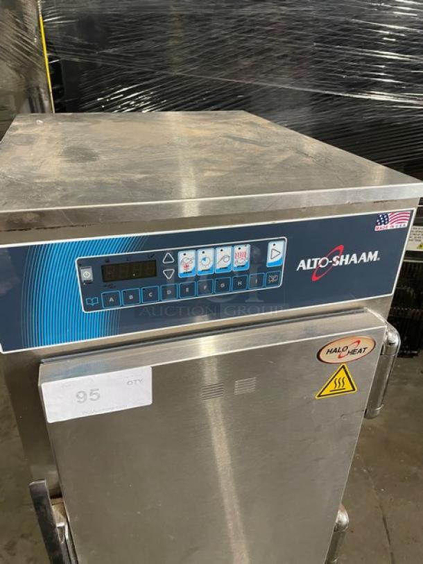 Alto-Shaam 500THIII undercounter oven, stainless steel, digital controls, Halo Heat, pan rack, on casters, model 500-TH/III.