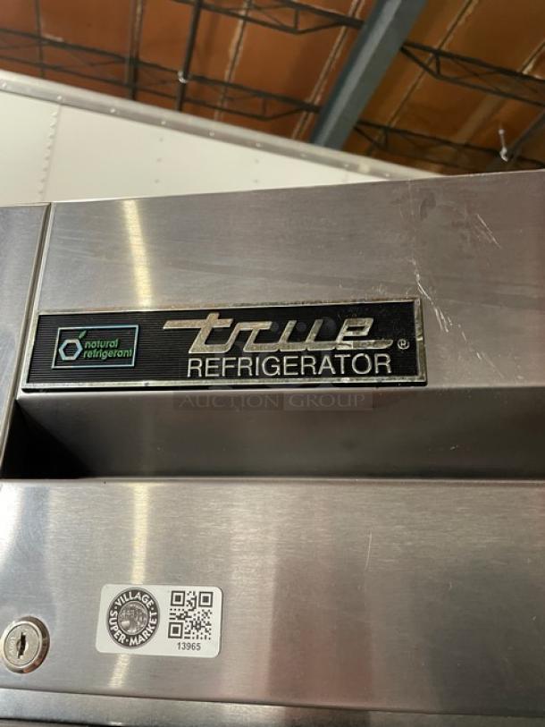 True T-23-HC stainless steel single door refrigerator, features poly-coated wire racks, 115V, 1 phase, on casters.