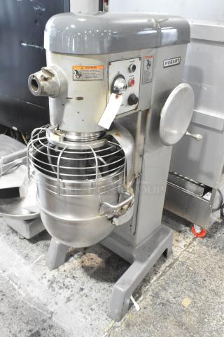 Hobart D3-40 Metal Commercial Floor Style 40 Quart Planetary Dough Mixer w/ Stainless Steel Mixing Bowl, Bowl Guard, Dough Hook and Paddle Attachments. 120 Volts, 1 Phase. - Item #1198296