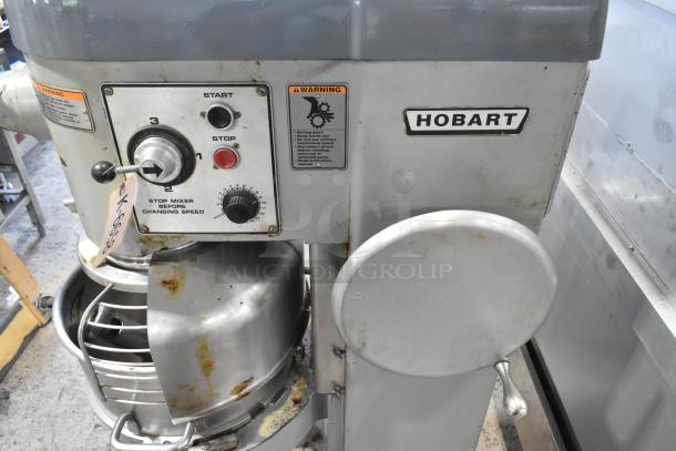 Hobart D3-40 commercial dough mixer, 40 qt, includes stainless steel bowl, bowl guard, dough hook, paddle, 120V, 1 phase.