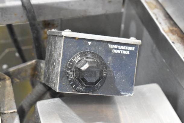 Groen BPM-40G control panel with temperature settings. Used condition, suitable for commercial braising pan adjustment.