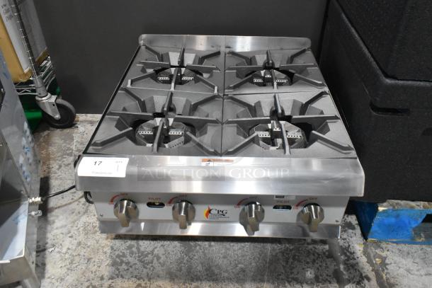 BRAND NEW Cooking Performance Group 351RCPG24NL 4 Burner Gas Range, 88,000 BTU, stainless steel, scratch and dent condition.