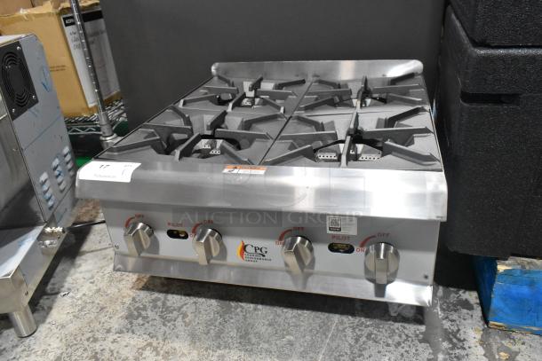 BRAND NEW CPG 351RCPG24NL 4 Burner Stainless Steel Gas Range, 88,000 BTU, counter model, minor scratches, durable control knobs.