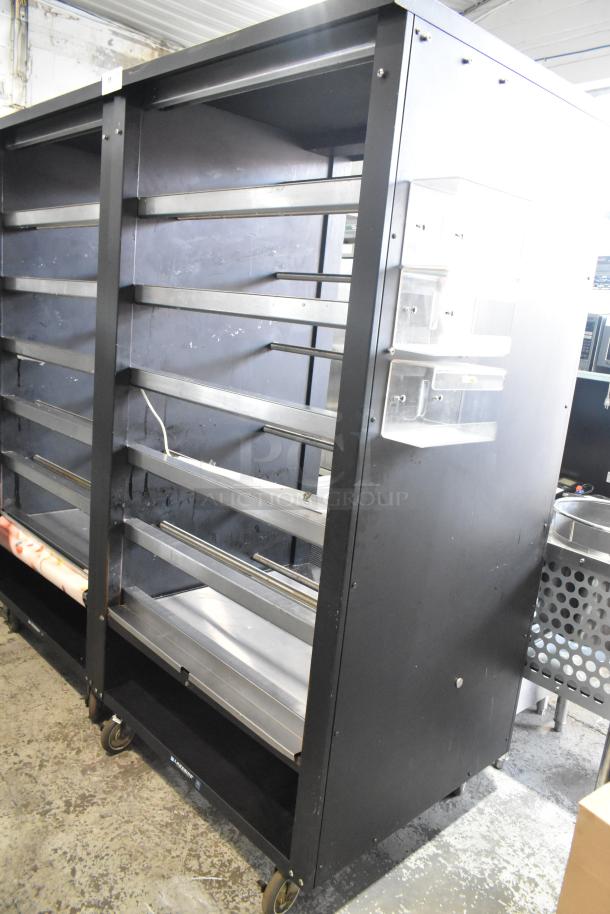 Lakeside Metal Bakery Pastry Display Case with commercial casters, 125 Volts, 1 Phase. Used condition, sturdy metal frame.