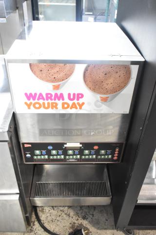 Grindmaster GB5M5 stainless steel commercial cappuccino machine, 120 volts, 1 phase, countertop model, with control panel.
