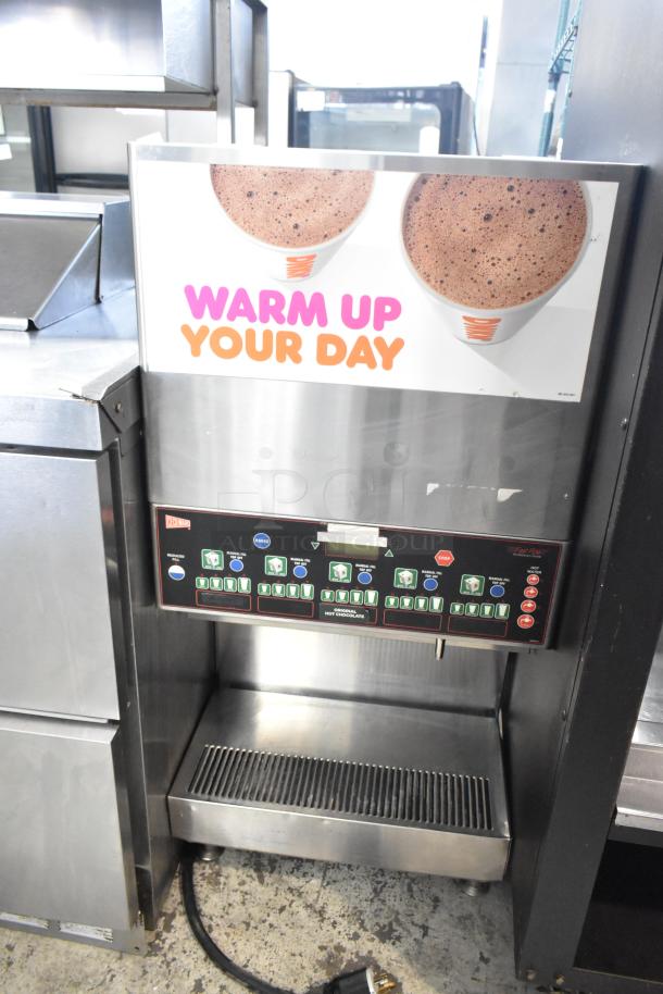 Grindmaster GB5M5 cappuccino machine, stainless steel, commercial, countertop model, 120V, 1 Phase, with control panel.
