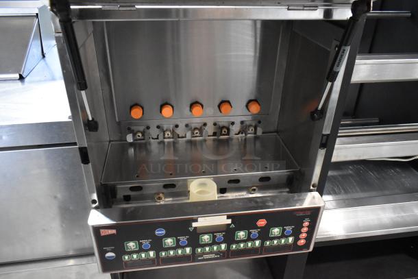 Grindmaster GB5M5 stainless steel cappuccino machine, countertop model, 120V, control panel visible, excellent condition.