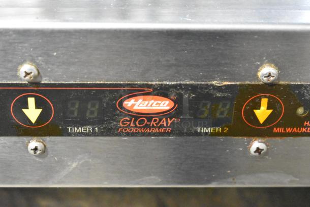 Hatco Glo Ray Stainless Steel Heated Warming Case, 120V, 1 Phase. Digital display with timers, used condition.