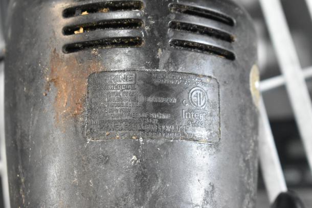 Waring WSB Immersion Blender Base, 120 Volts, 1 Phase, visible wear, readable label with specifications.
