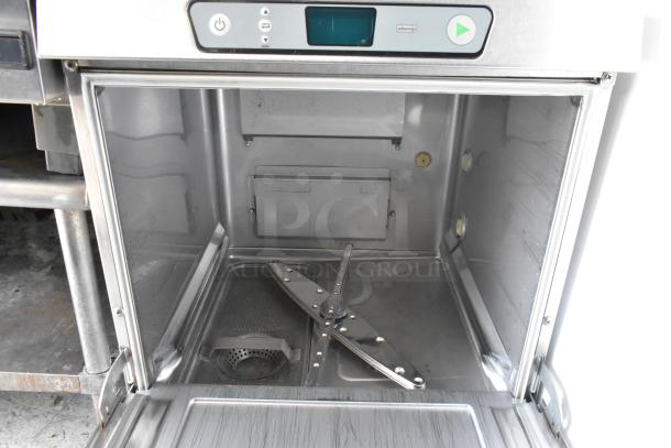 2016 Hobart LXER Stainless Steel Commercial Undercounter Dishwasher; clean interior, electronic controls, 120/208-240V, 1 Phase.
