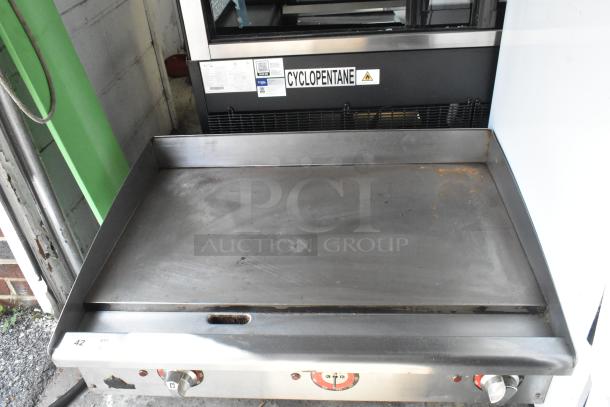 Star stainless steel commercial electric countertop griddle with thermostatic controls. Visible wear, 208/240V, 1 phase.