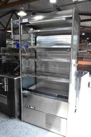Sifa GAEP6L096N0710 Metal Commercial Reach In Grab N Go Merchandiser, 220-240V, 1 Phase, stainless steel, multiple shelves.