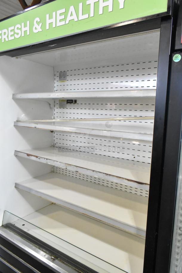 Turbo Air TOM-48E grab-and-go merchandiser, metal frame, open front, adjustable shelves, 115V, 1 phase, used condition.