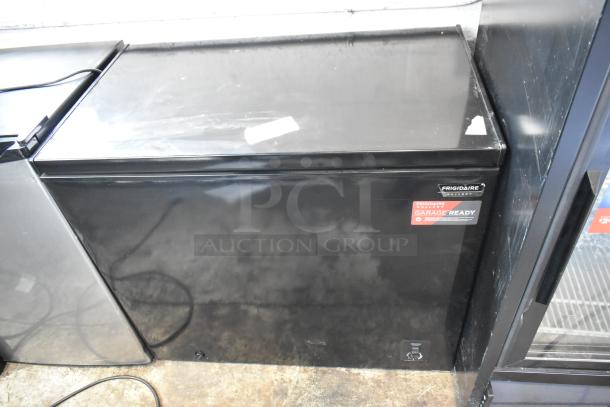 Frigidaire FGFRF7009-B-BLACK chest freezer, black, hinge lid, garage ready, 115V, 1 phase, good condition.