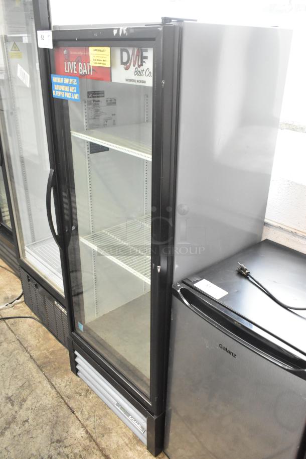 2021 True GDM-12-HC commercial cooler, single door, poly coated racks, 115V, 1 phase. Features live bait stickers.