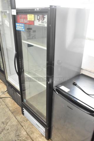 2021 True GDM-12-HC commercial cooler, single door, poly coated racks, 115V, 1 phase. Features live bait stickers.
