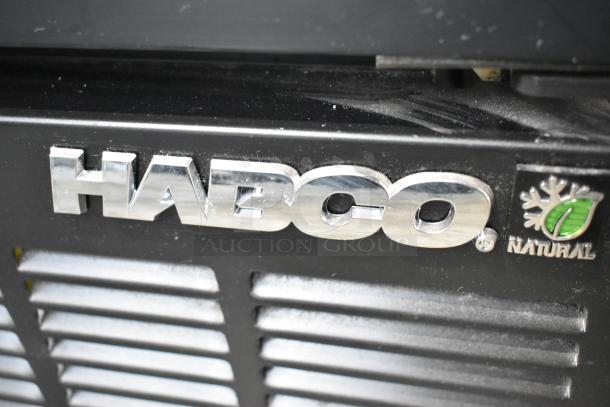 2019 Habco SE18 metal commercial cooler, single door, poly coated racks, 115V, 1 phase, logo detail shown.