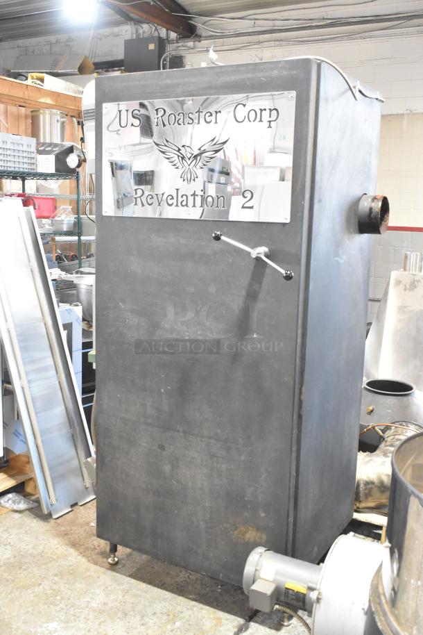 US Roaster Corp metal commercial roaster/smoker. Natural gas powered, 208-230/460 volts, 3-phase. Model: Revelation 2.