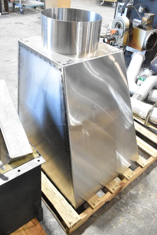 US Roaster Corp metal commercial roaster/smoker, natural gas, 208-230/460V, 3-phase, stainless steel, on pallet.