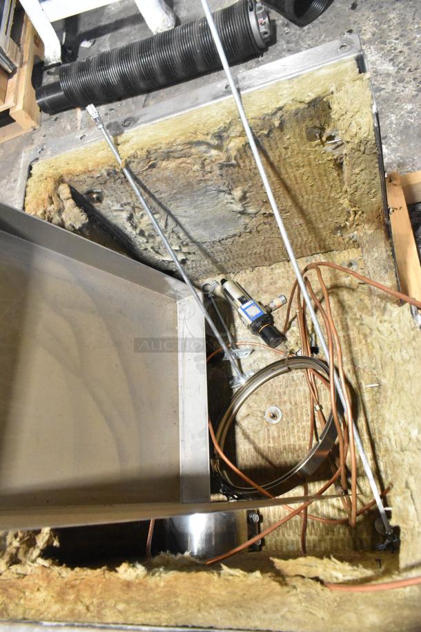 US Roaster Corp metal commercial roaster/smoker, natural gas powered, 208-230/460 volts, 3 phase, interior view.