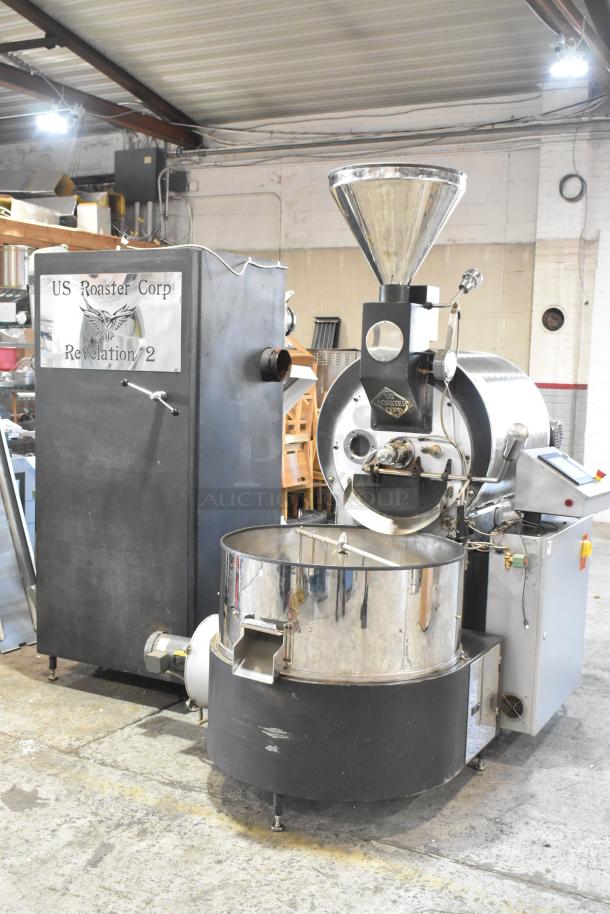 US Roaster Corp Revelation 2 commercial roaster, natural gas powered, 208-230/460V, 3-phase, metal construction.
