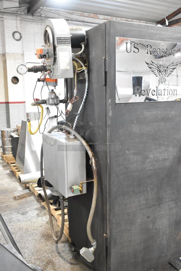 US Roaster Corp metal commercial roaster/smoker, natural gas powered, 208-230/460 volts, 3 phase, good condition.