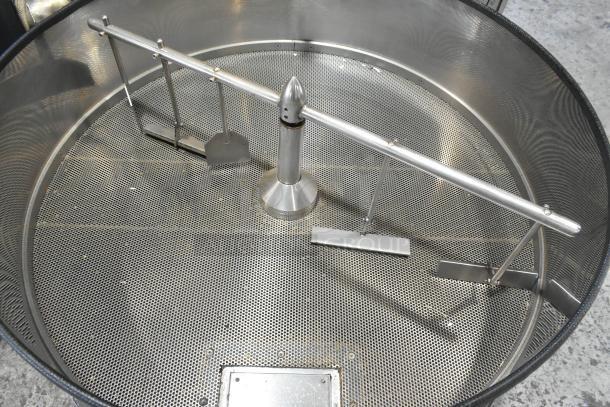 US Roaster Corp metal commercial roaster/smoker interior. Natural gas powered, 208-230/460 volts, 3 phase. Stainless steel.