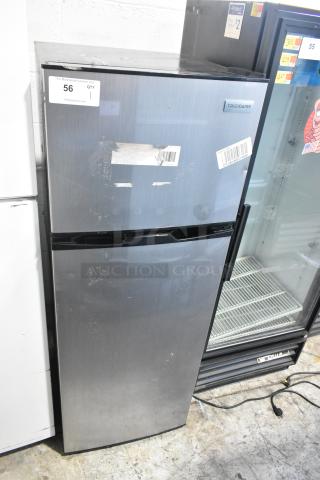 2024 Frigidaire EFR781-B-6COM reach-in cooler with freezer, 115 volts, 1 phase, visible wear, original labels intact.