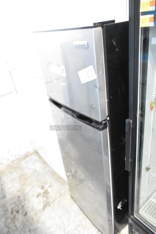 2024 Frigidaire EFR781-B-6COM reach-in cooler with freezer, stainless steel, marked labels, 115 volts, 1 phase.