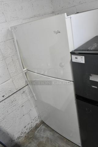 Whirlpool WRT511SZDW00 reach-in cooler with freezer, 115 volts, 1 phase. Good condition, white exterior, visible label.