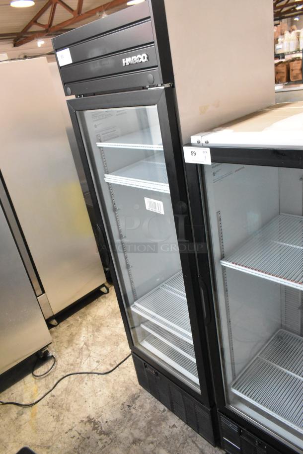 2019 Habco SE18 metal commercial single door cooler, poly-coated racks, 115V, 1 Phase, good condition, visible branding.
