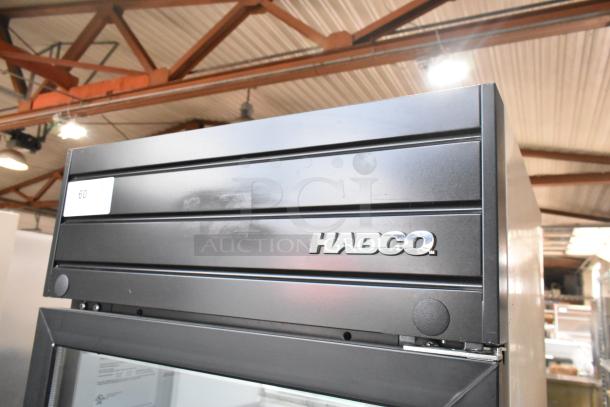 2019 Habco SE18 metal commercial cooler, single door, poly coated racks, 115V, 1 phase, excellent condition.